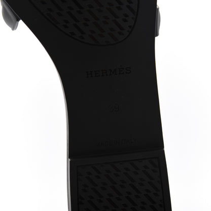 Hermes Rubber Aloha Sandals 39 Black 6 of 8