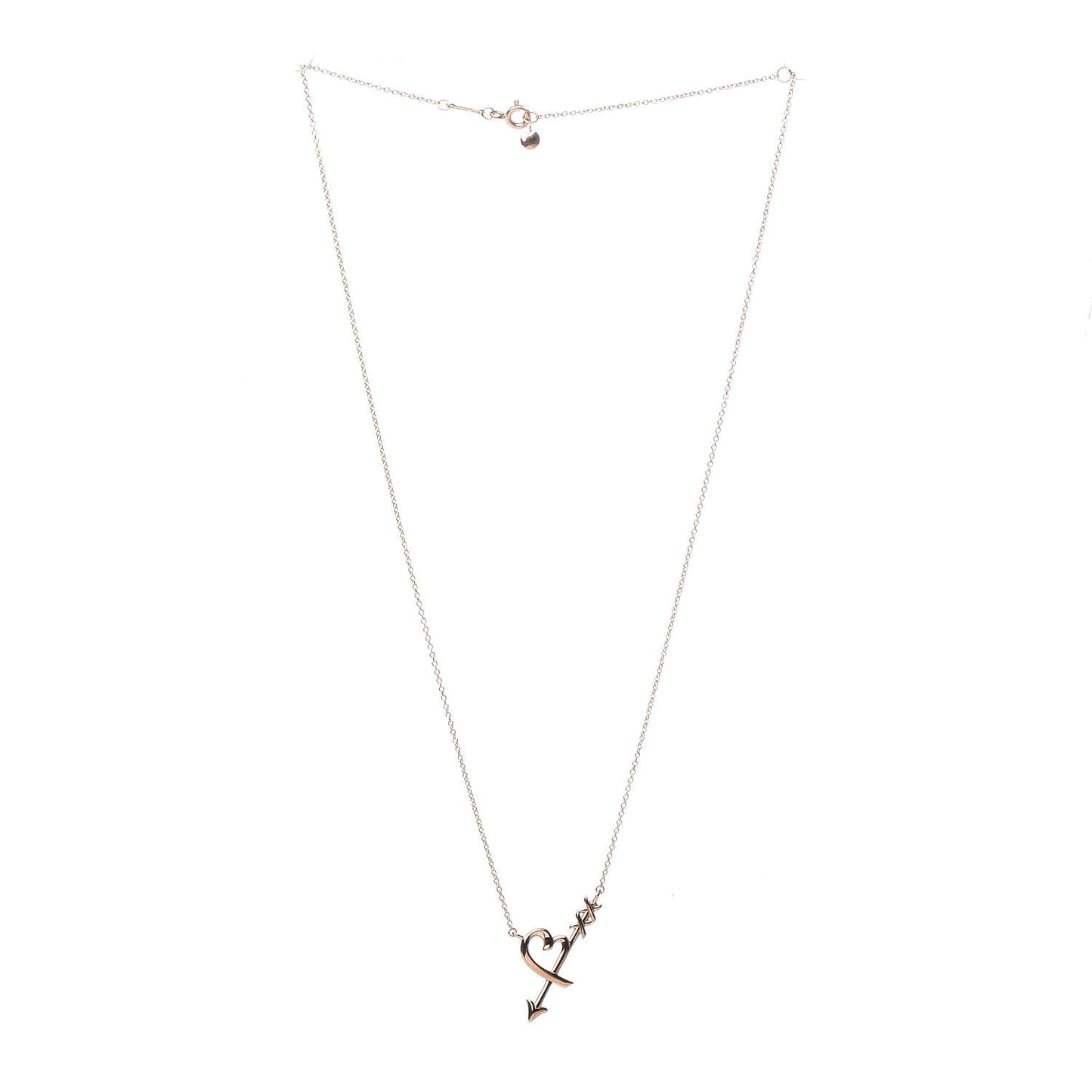 18K Rose Gold Paloma Picasso Heart and Arrow Pendant Necklace