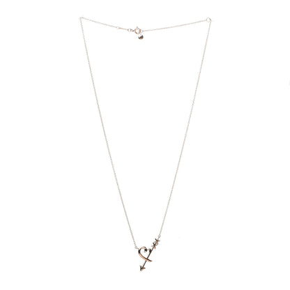 Tiffany 18K Rose Gold Paloma Picasso Heart and Arrow Pendant Necklace 3 of 7