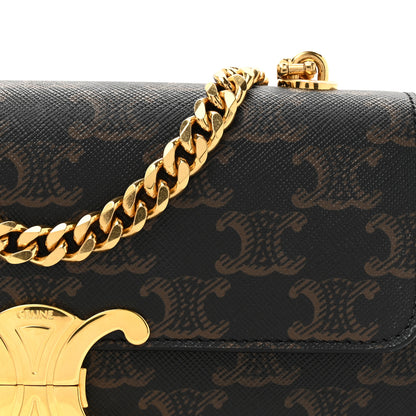 Celine Triomphe Canvas Chain Shoulder Bag Tan 8 of 12