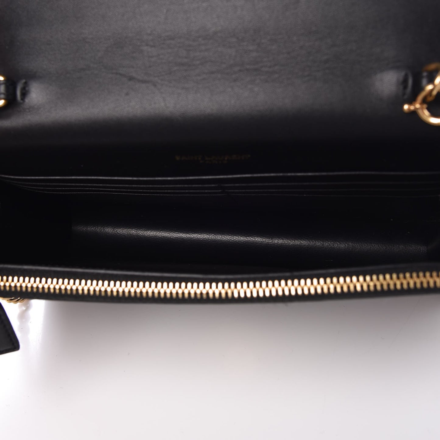 Smooth Calfskin Classic Monogram Kate Tassel Chain Wallet Black