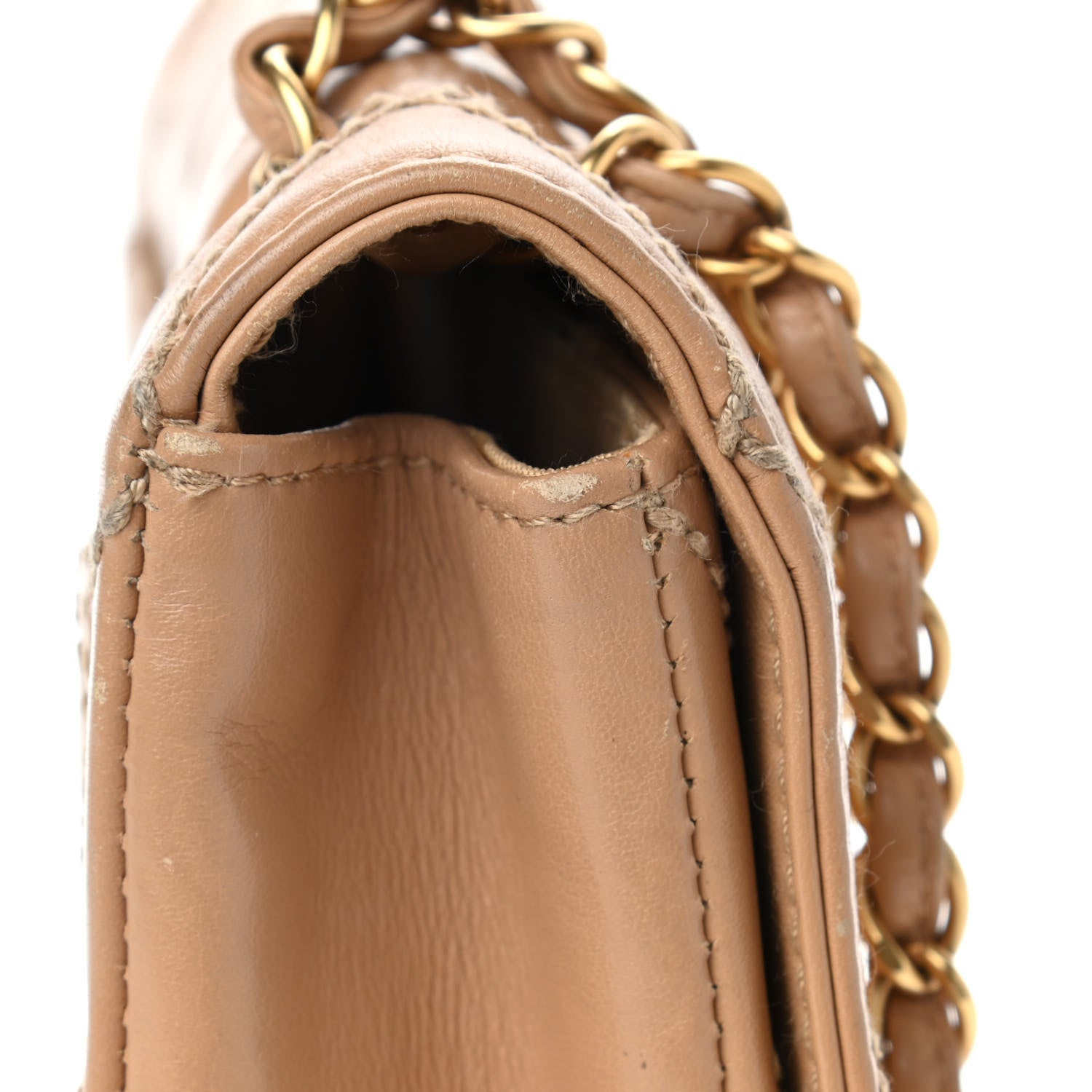 Chanel Calfskin Quilted Medium Wild Stitch Flap Beige 16 of 16