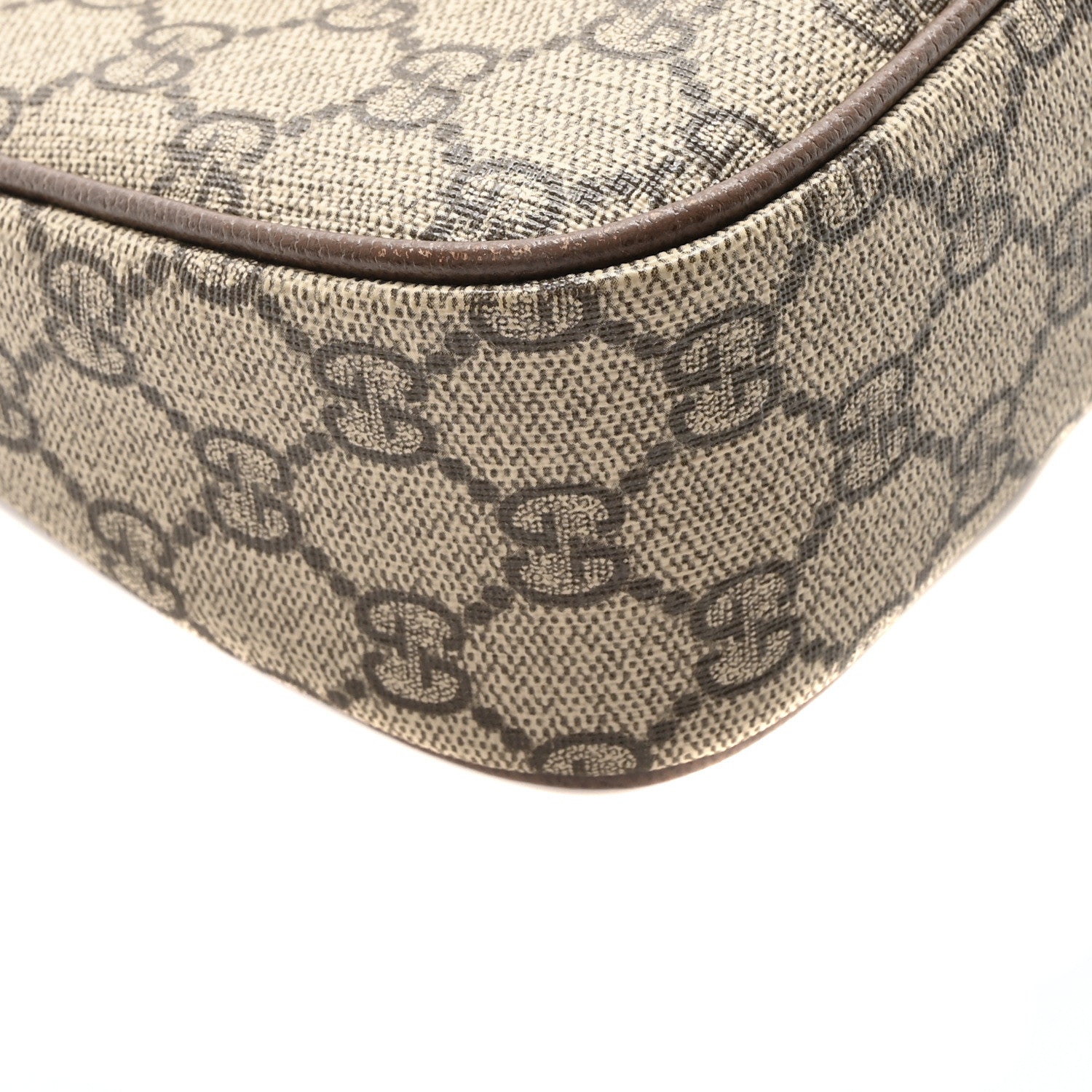Gucci GG Supreme Monogram Textured Dollar Calfskin Web Small Ophidia GG Handbag Beige Ebony New Acero 9 of 10