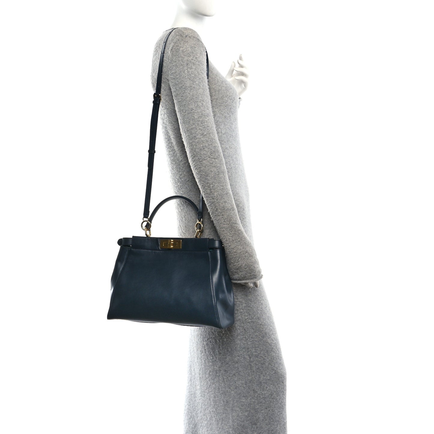 Vitello Morgan Shiny Nappa Medium Peekaboo Iconic Satchel Lavagna Lago