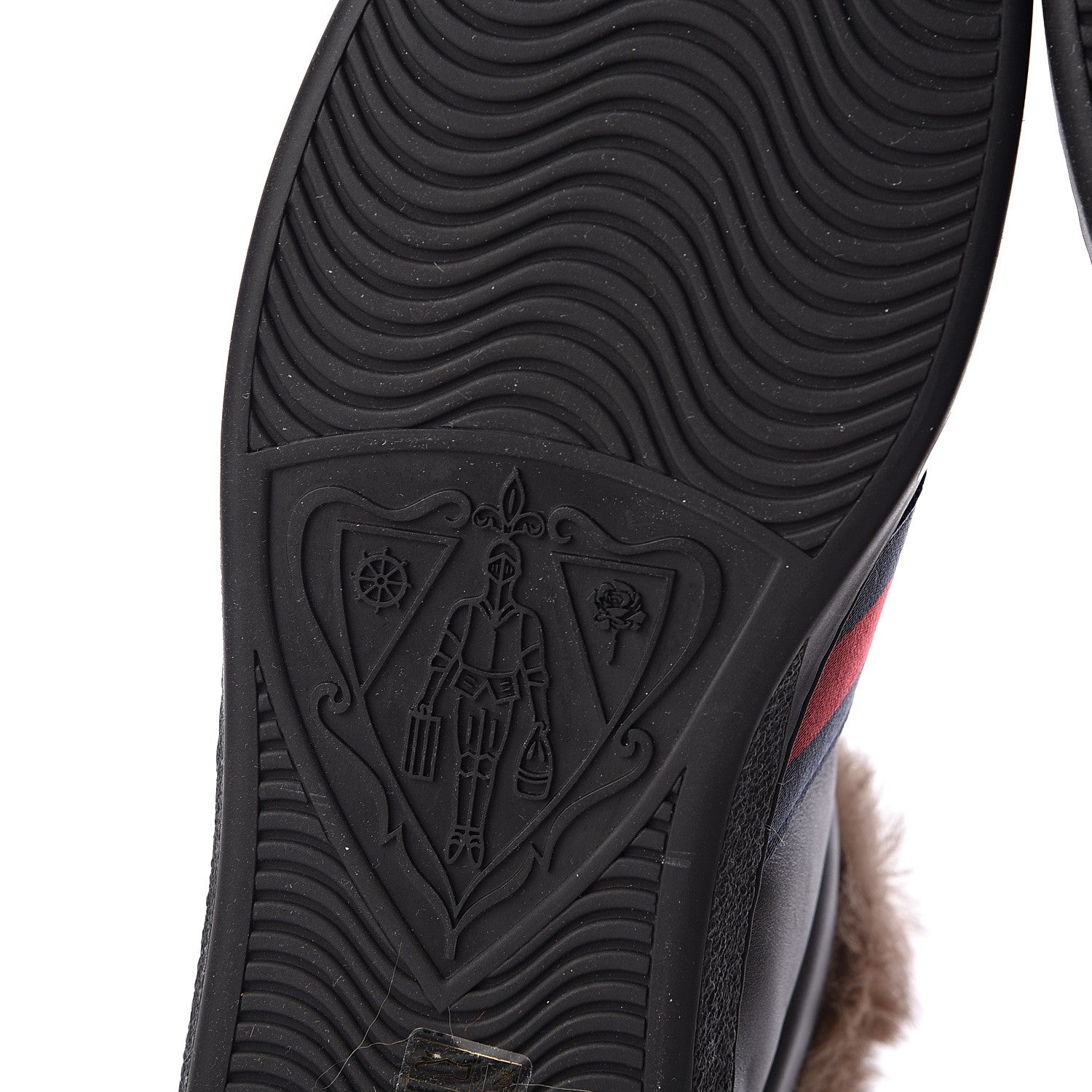 Gucci Calfskin Wool Web Bee Embroidered Mens Ace High Top Sneakers 12.5 Black 8 of 10