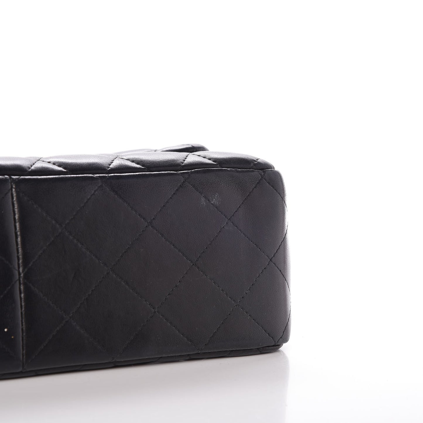 Lambskin Quilted Jumbo Double Flap Black