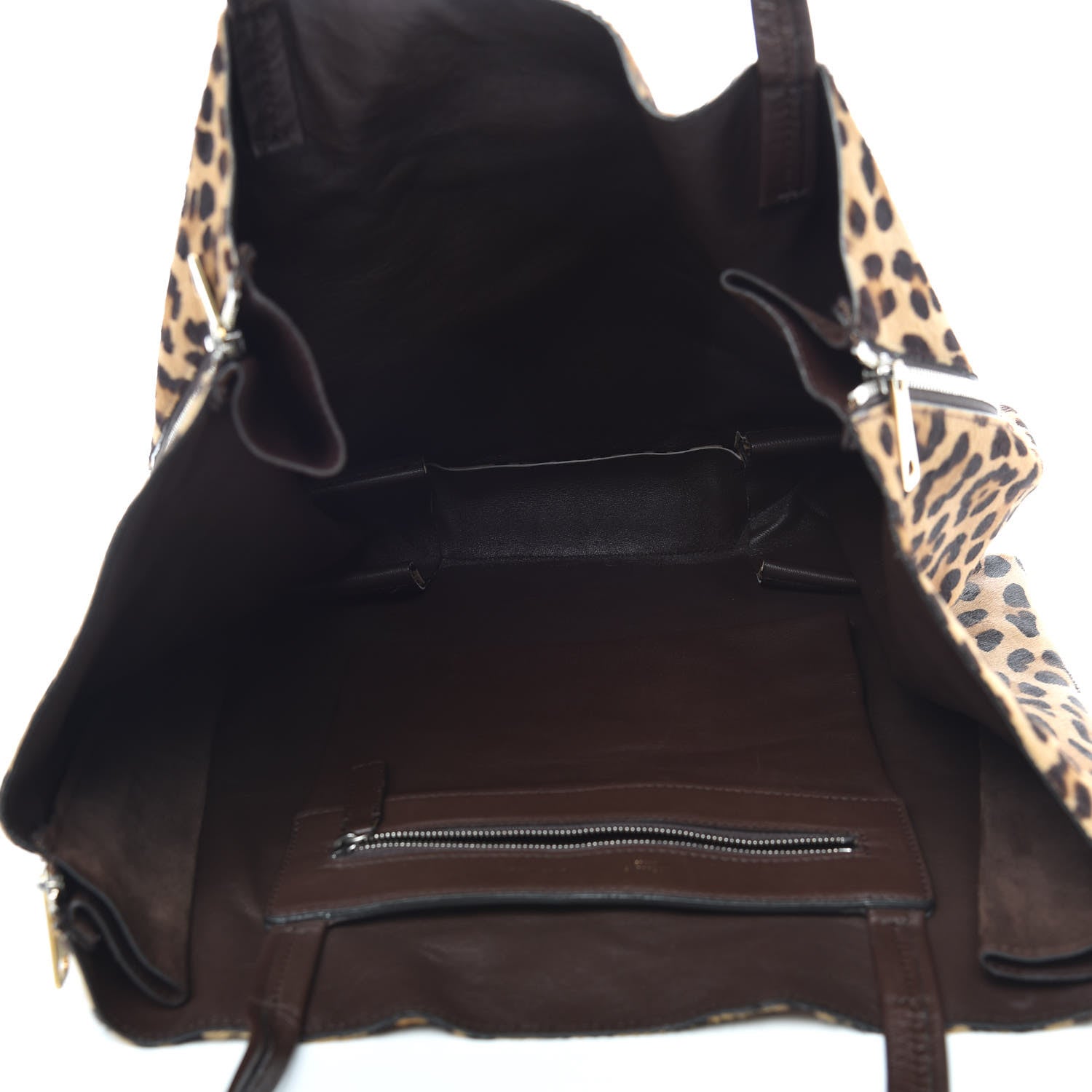 Celine Calf Hair Leopard Print Zip Gusset Cabas 7 of 11