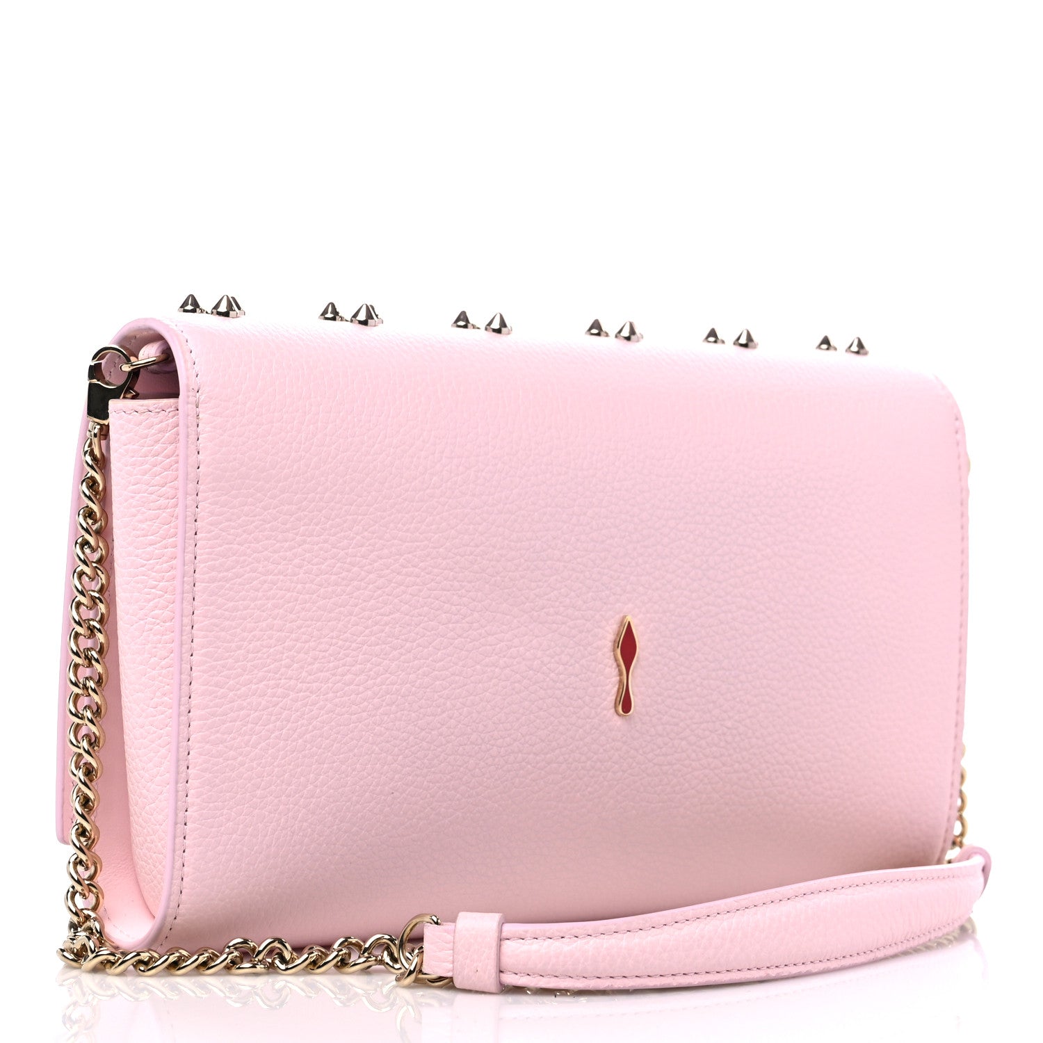 Christian Louboutin Calfskin Spikes Loubinthesky Paloma Clutch Ballerina 3 of 9
