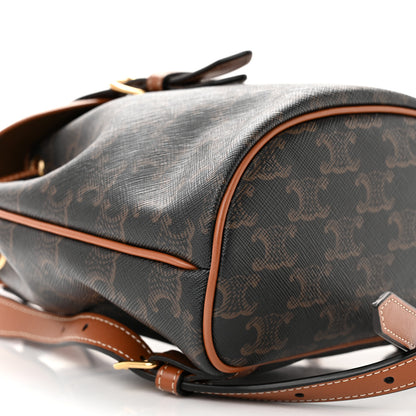 Celine Triomphe Canvas Calfskin Mini Folco Backpack Tan 7 of 8