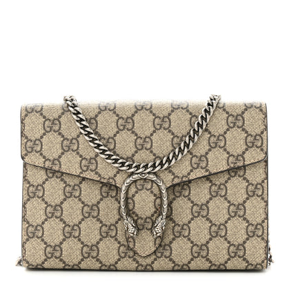 Gucci GG Supreme Monogram Mini Dionysus Chain Wallet Beige Vulcanic Red 1 of 12