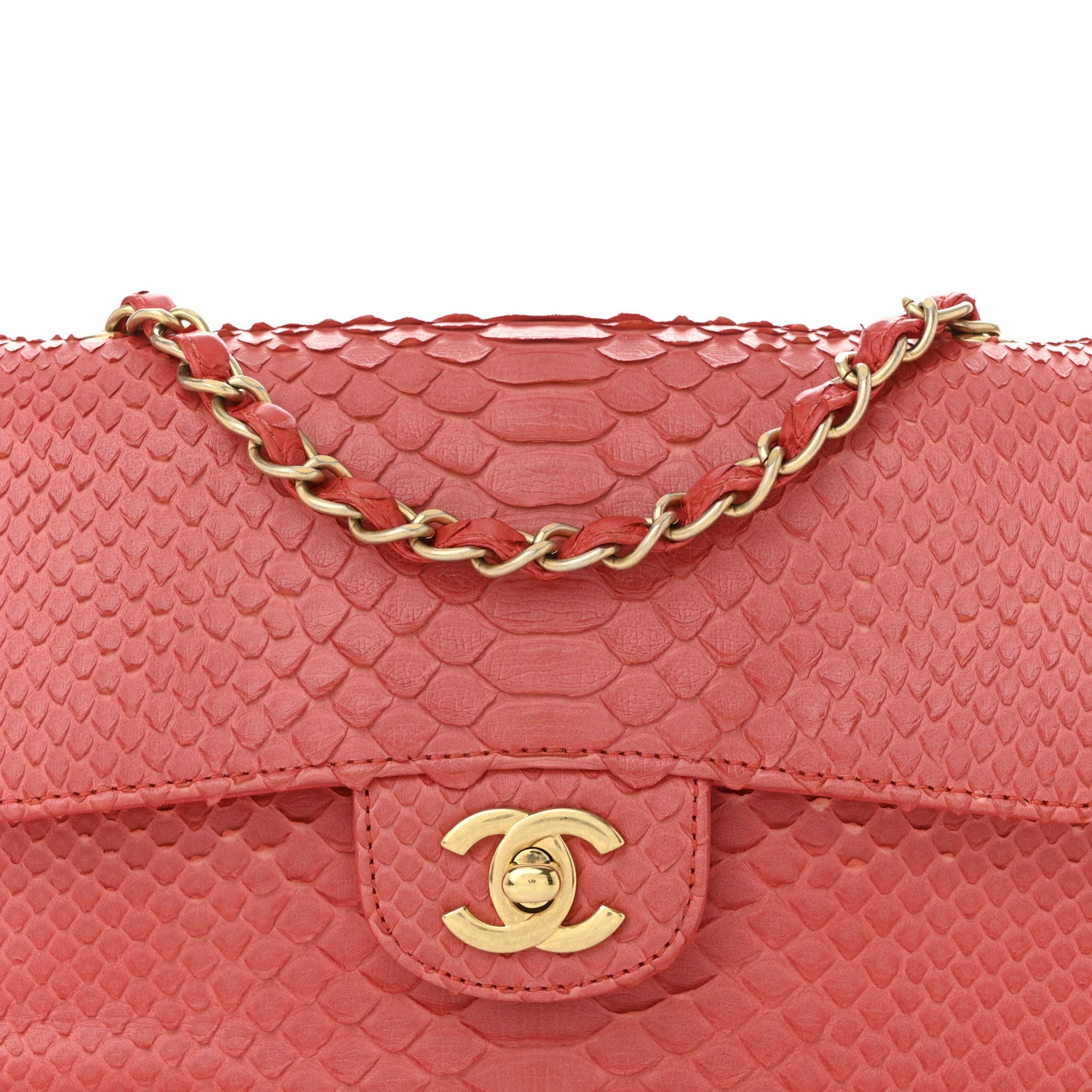 Chanel Snakeskin Mini Rectangular Flap Red 1760825 – FASHIONPHILE