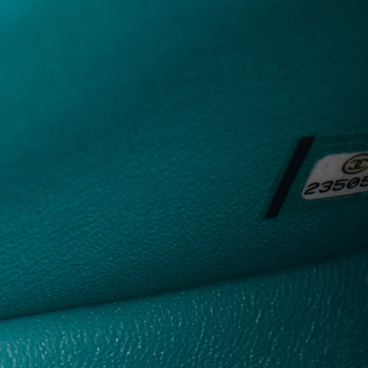Chanel Caviar Quilted Jumbo Double Flap Turquoise 8 of 9
