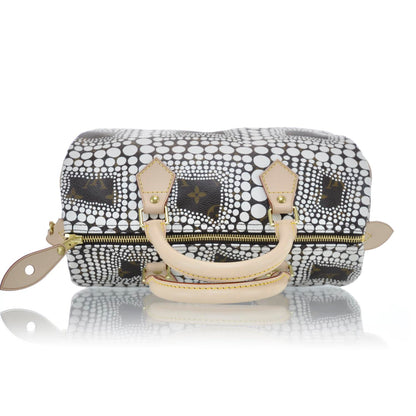 Louis Vuitton Monogram Kusama Town Speedy 30 White 4 of 12