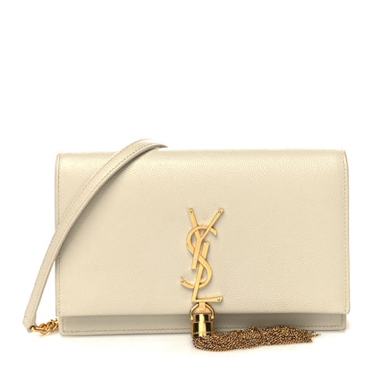 Saint Laurent Grain De Poudre Classic Monogram Kate Tassel Chain Wallet Crema Soft 1 of 12