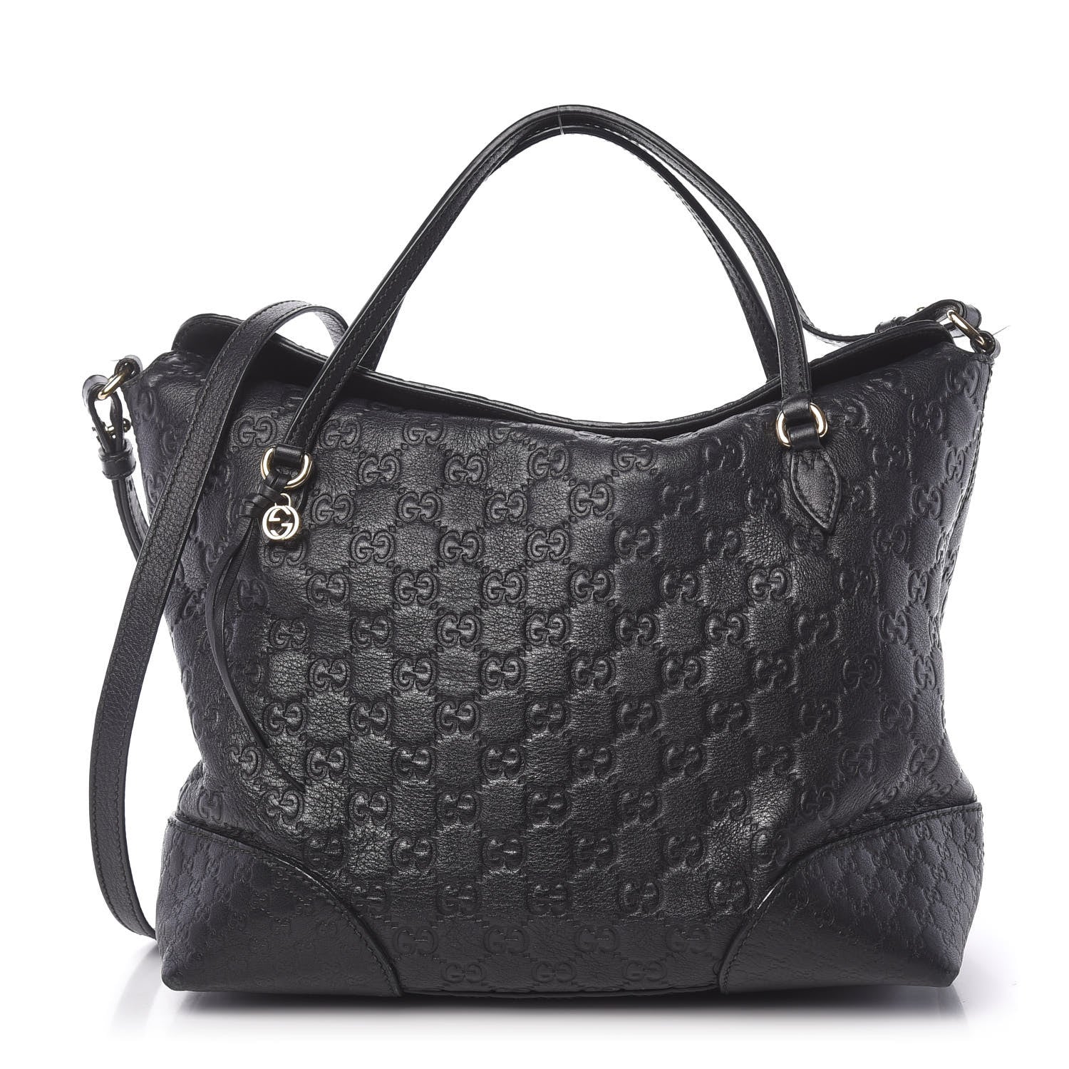 Gucci Guccissima Medium Bree Foldover Tote Black 1 of 23