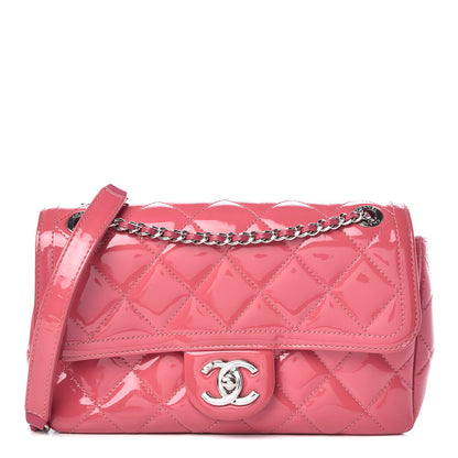 Chanel Patent Quilted Small Coco Shine Flap Pink 1 of 12