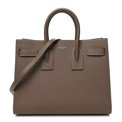 Saint Laurent Grained Calfskin Topstitch Small Classic Sac De Jour Taupe 1 of 22