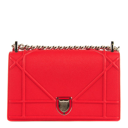 Christian Dior Grained Calfskin Small Diorama Flap Bag Red 1 of 8