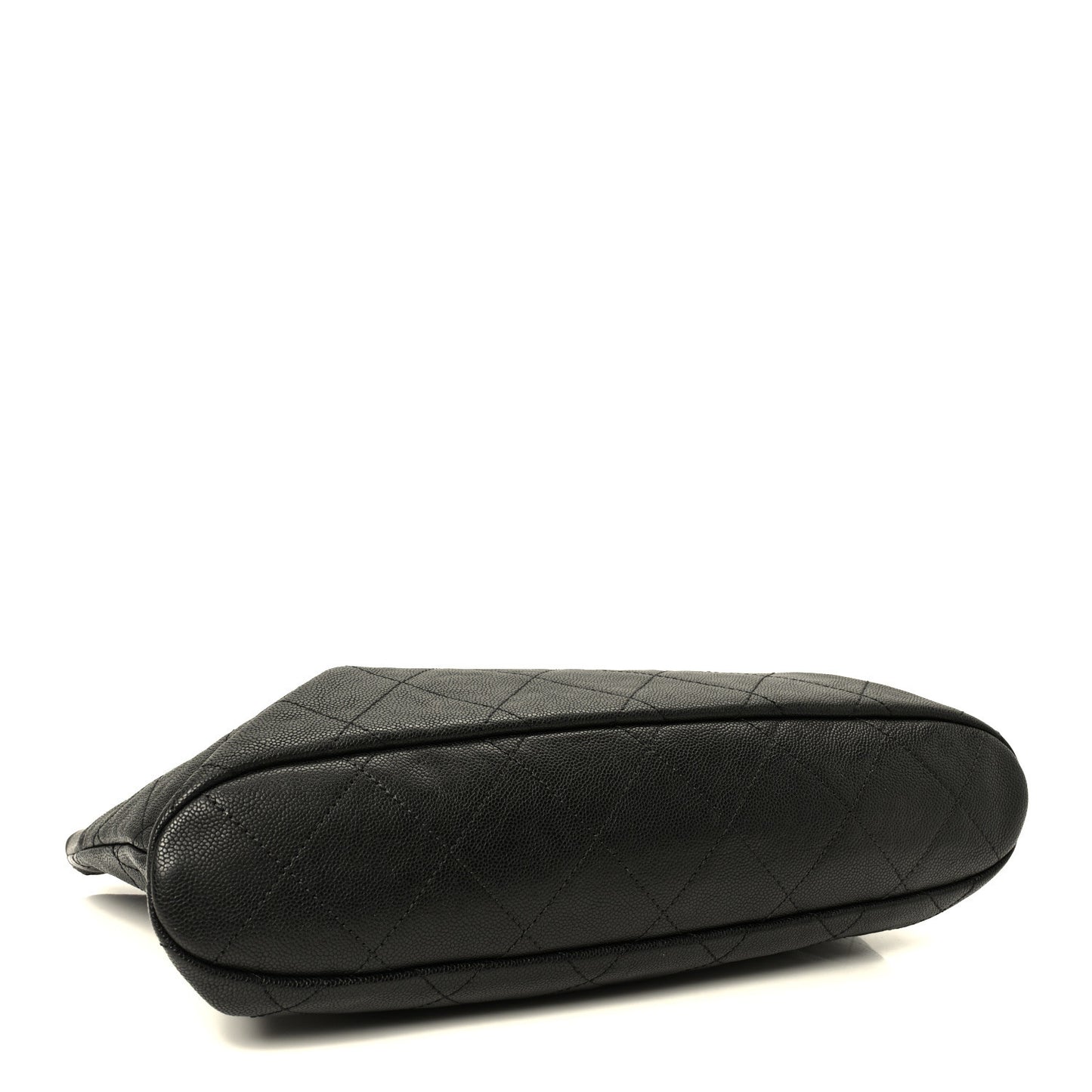 Caviar Quilted Shopping Tote Black