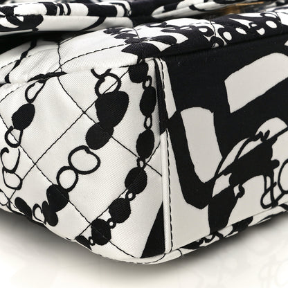 Chanel Canvas Printed Deer Coco Mini Single Flap White Black 12 of 14