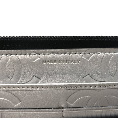 Chanel Calfskin Quilted Cambon Large Gusset Zip Around Wallet Black Silver 7 of 7
