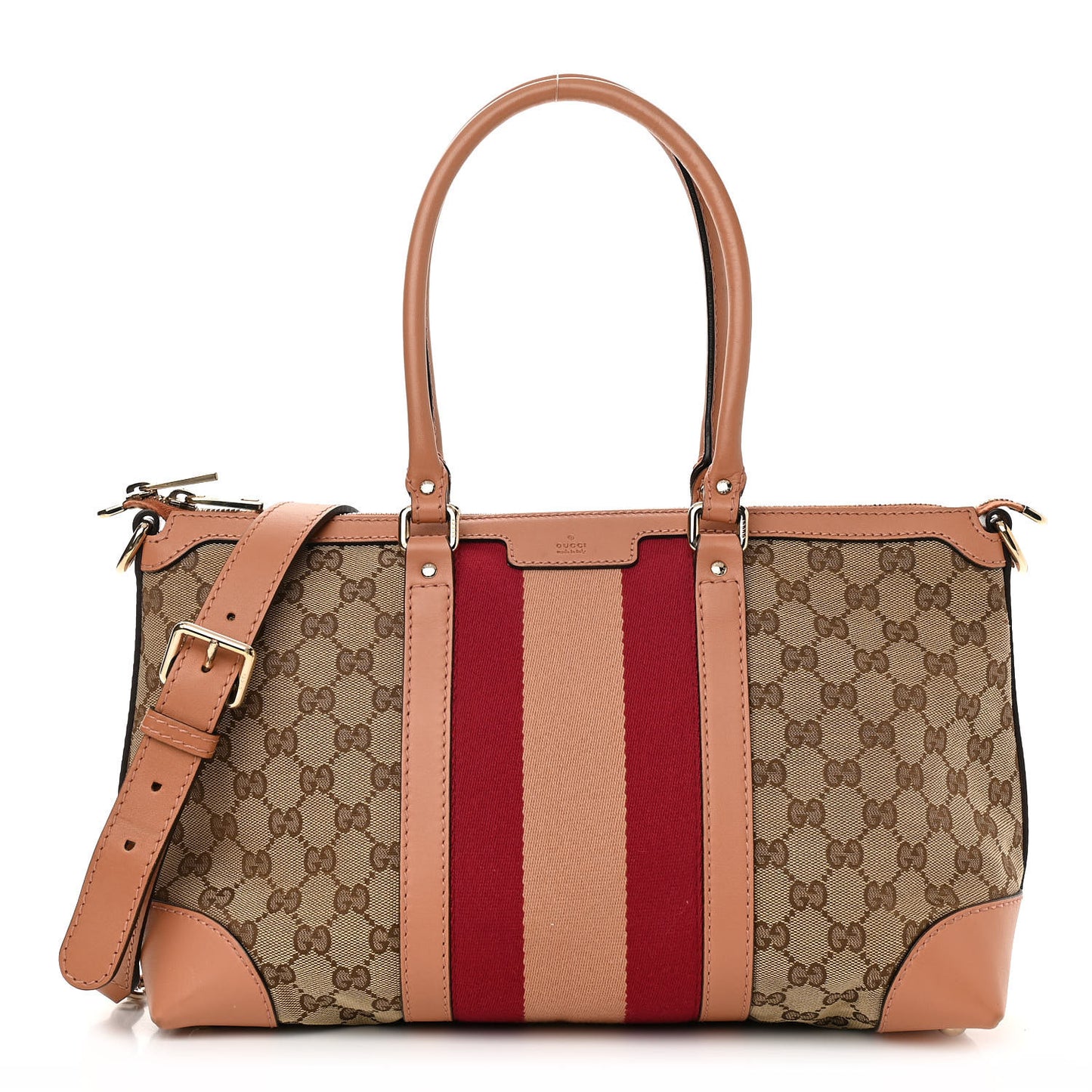 Monogram Vintage Web Medium Top Handle Bag Pink