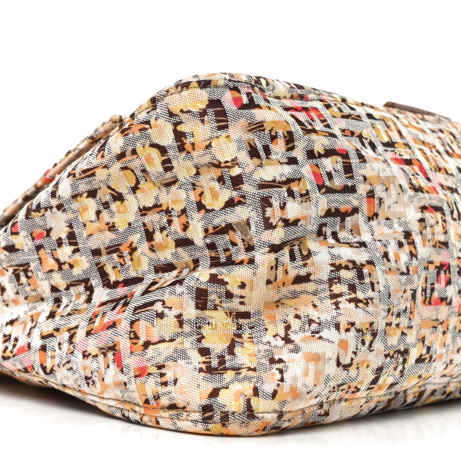 Fendi Zucchino Vitello Floral Forever Mama Baguette Pesca Giallo Saddler 9 of 10
