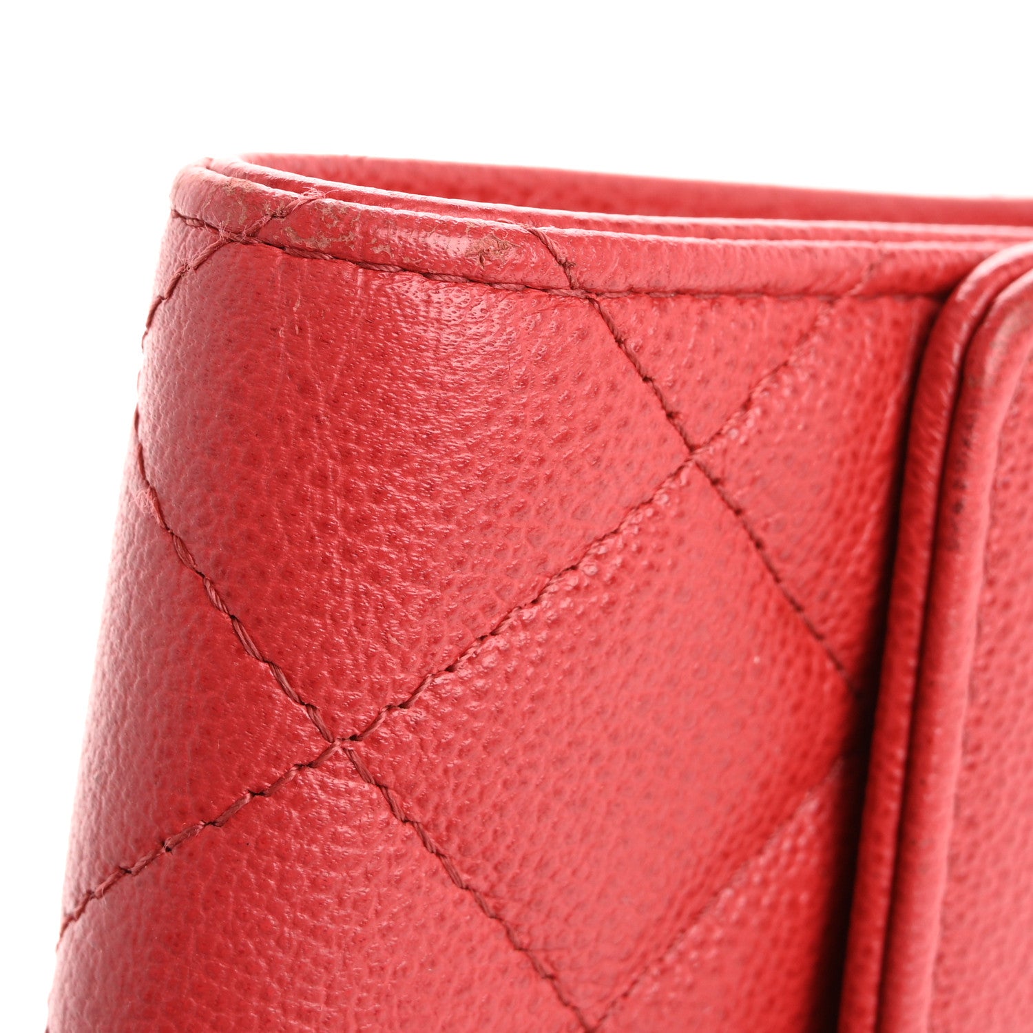 Chanel Grained Calfskin Quilted CC Box Flap Wallet Red 12 of 17