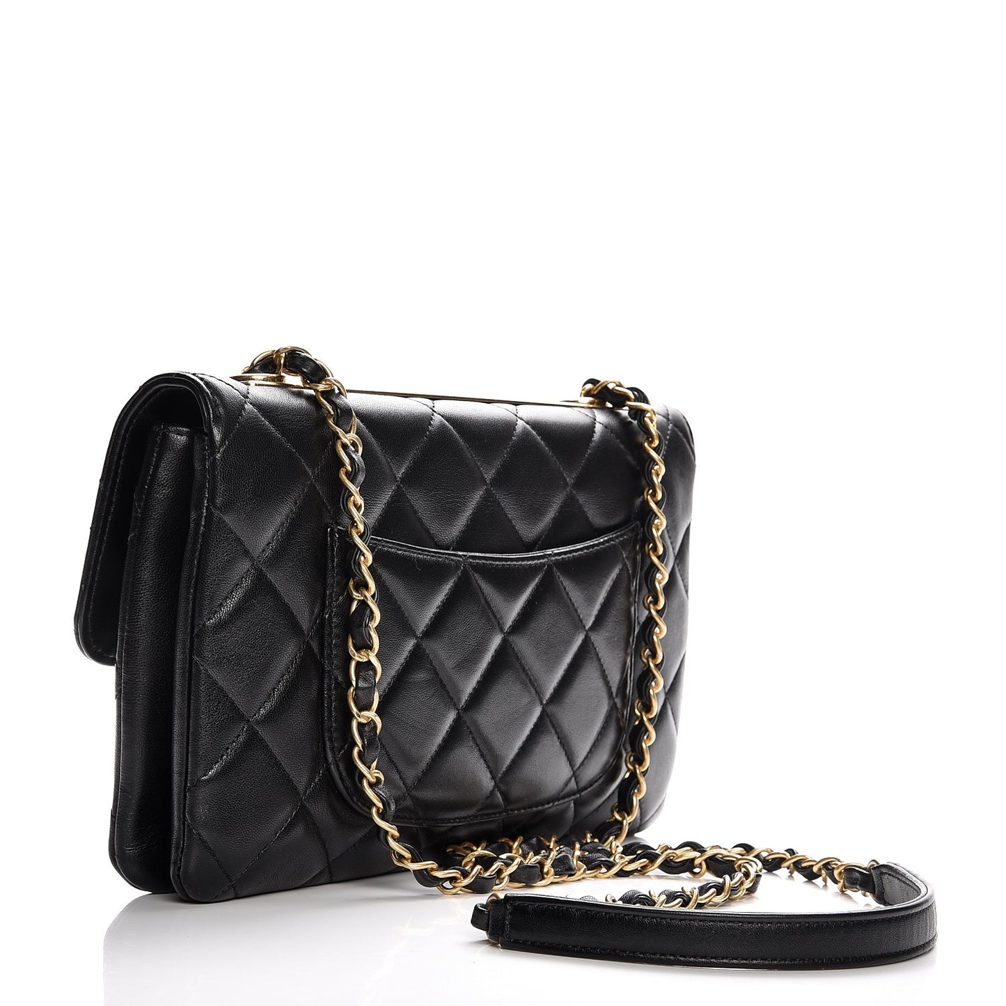 Lambskin Quilted Medium Trendy CC Flap Black