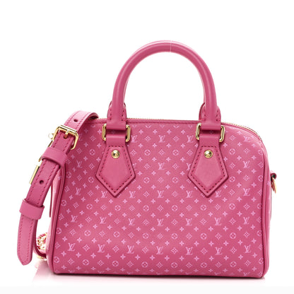 Louis Vuitton Calfskin Nanogram Embossed Speedy Bandouliere 20 Rose 1 of 9