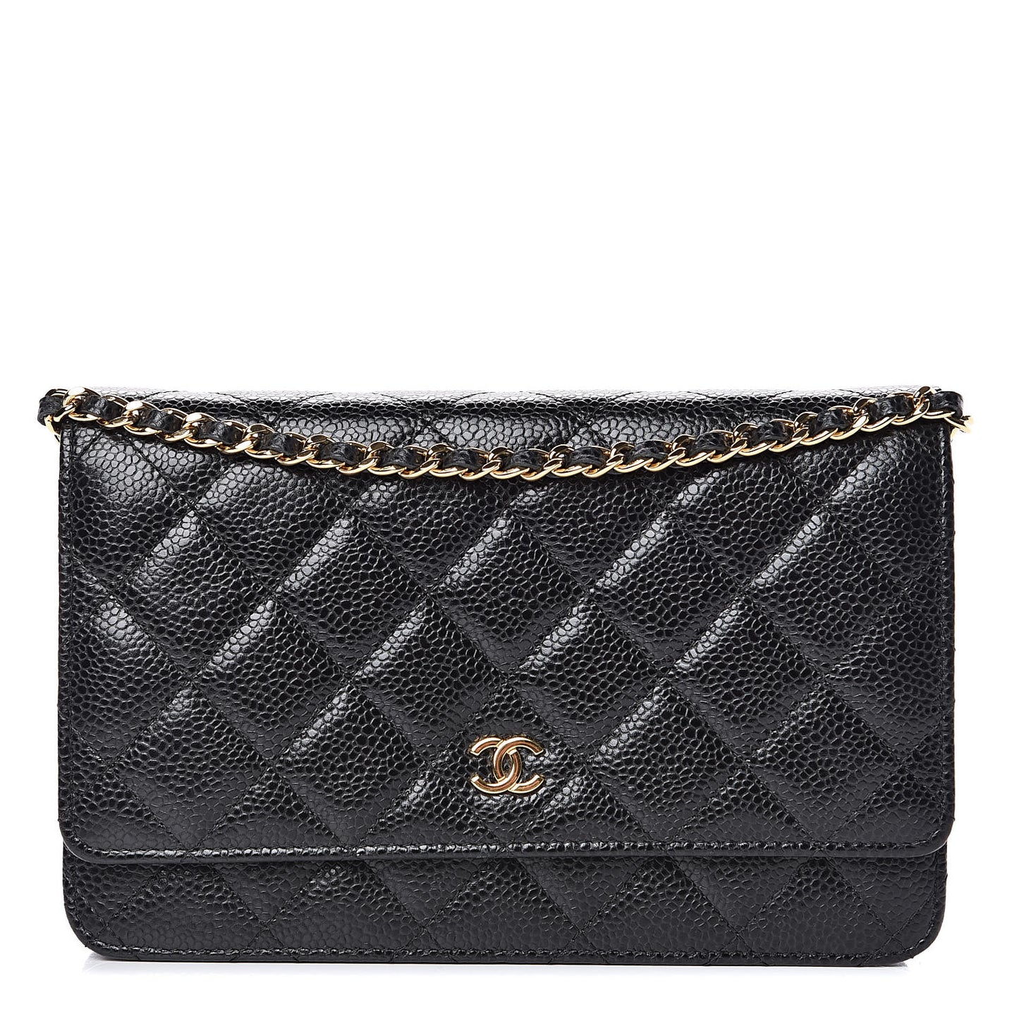 Caviar Quilted Wallet On Chain WOC Black