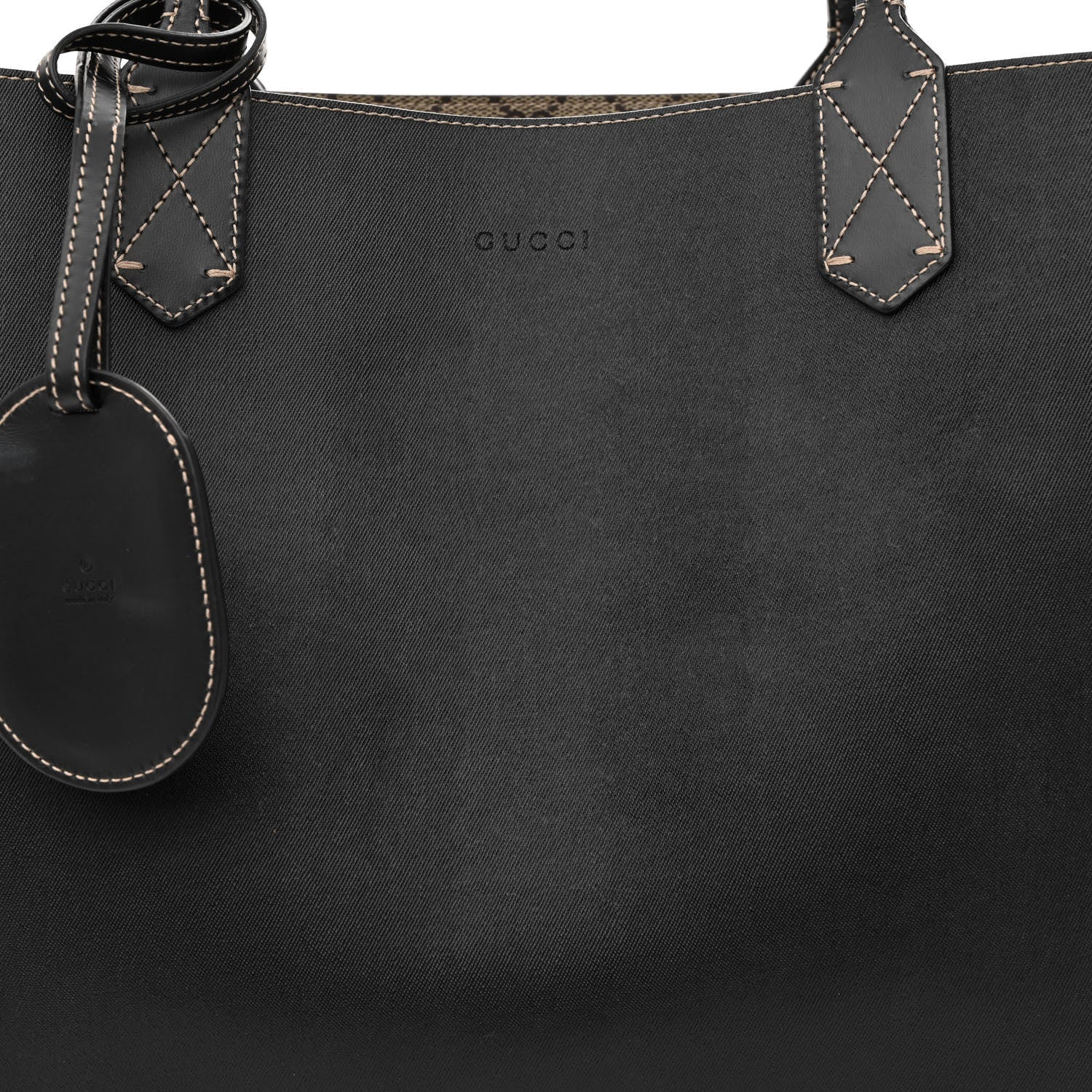 Gucci Calfskin GG Supreme Monogram Medium Reversible Tote Black 15 of 17