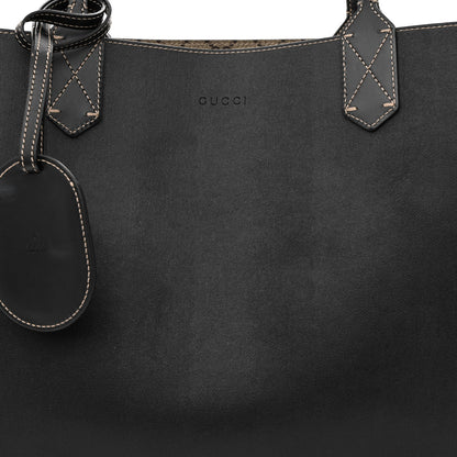 Gucci Calfskin GG Supreme Monogram Medium Reversible Tote Black 15 of 17