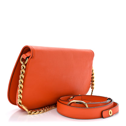Gucci Roxy Calfskin Blondie Chain Shoulder Flap Bag Deep Orange 3 of 10
