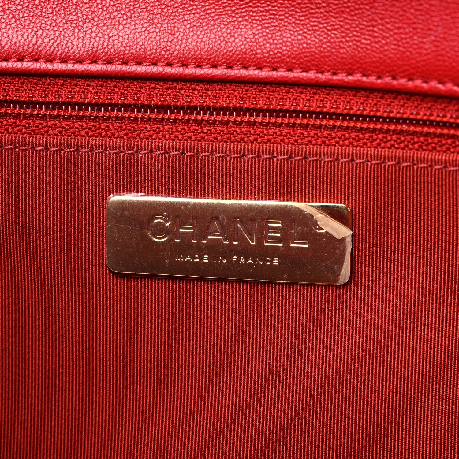 Chanel Lambskin Quilted Large Chanel 19 Flap Red 6 of 9