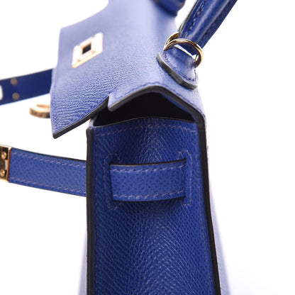 Hermes Epsom Mini Kelly Sellier 20 Bleu Electrique 15 of 35