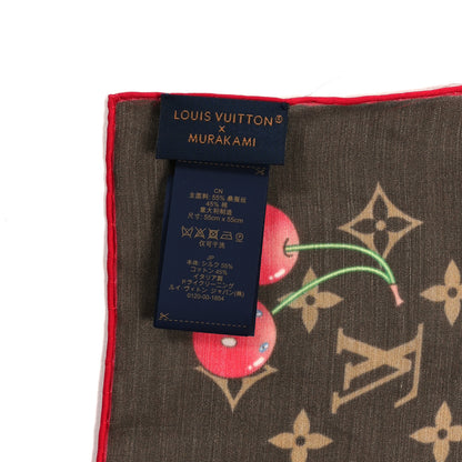 Louis Vuitton LV X TM Silk Monogram Cerise Square Scarf 55 Brown 3 of 3