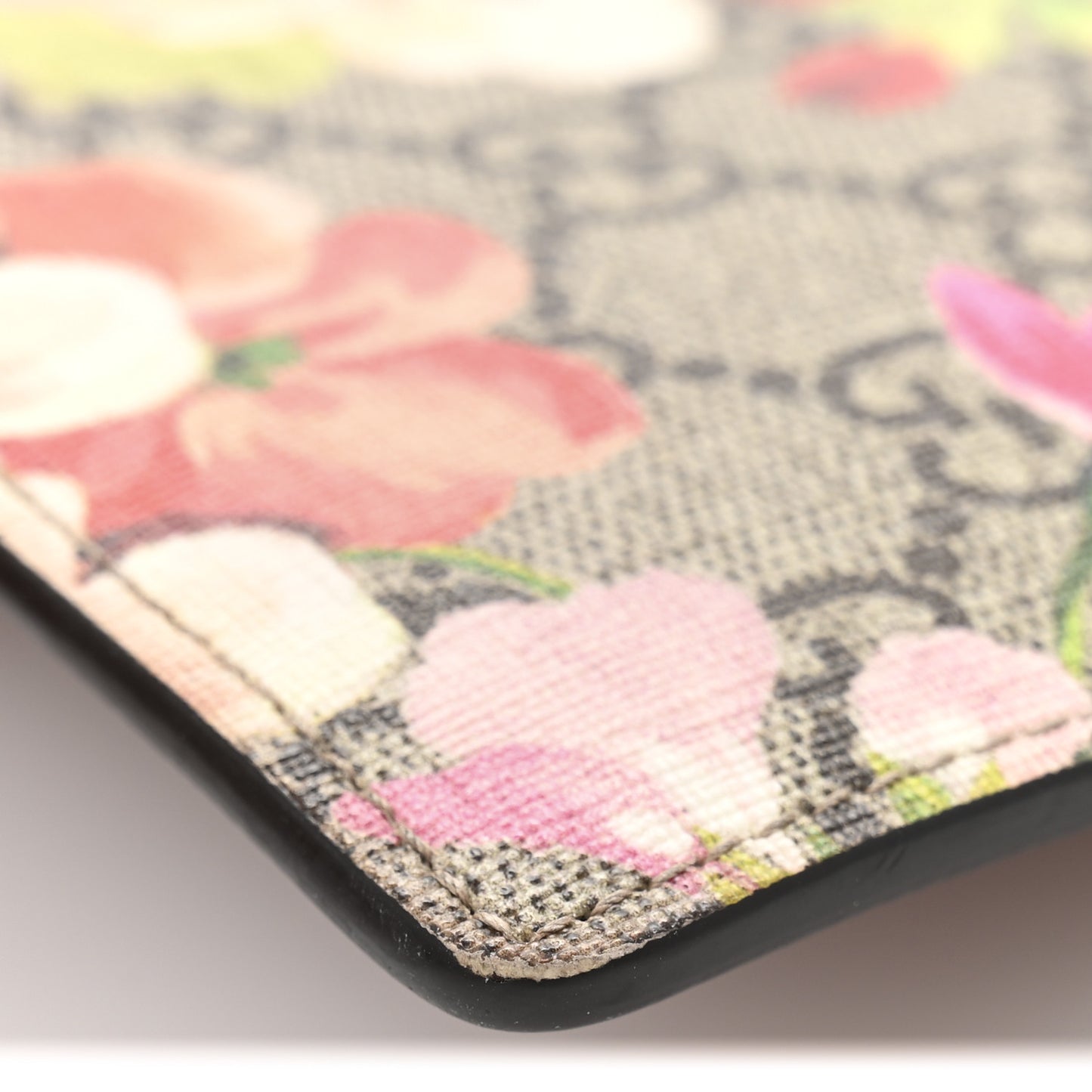 GG Supreme Monogram Blooms Small Zip Pouch Beige Multicolor Dry Rose