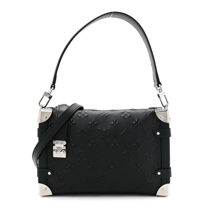 Louis Vuitton Calfskin Debossed Monogram Side Trunk Black 1 of 9