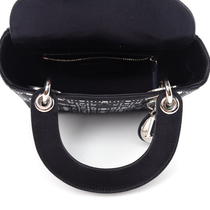 Christian Dior Satin Crystal Cannage Mini Lady Dior Navy 5 of 10