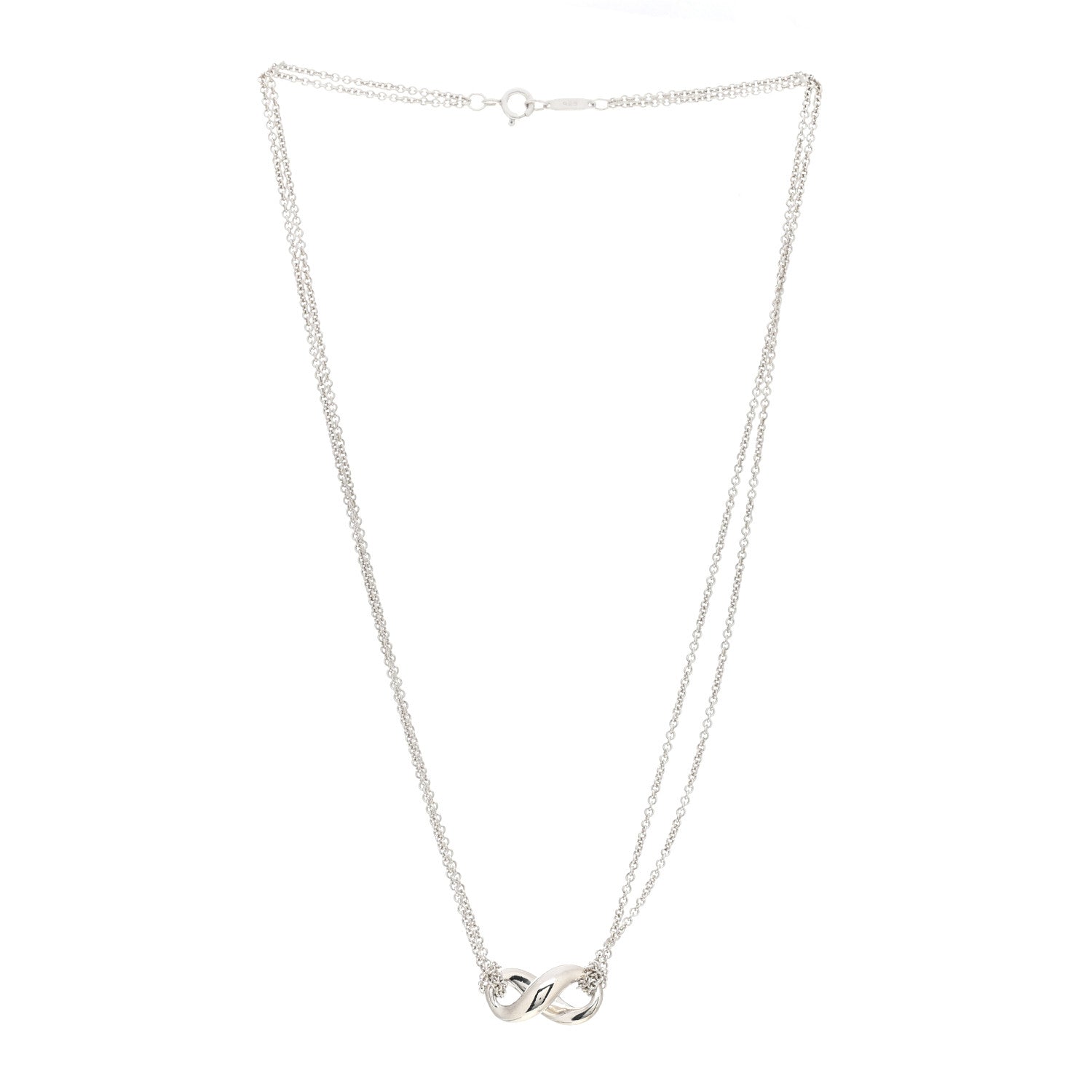 Tiffany Sterling Silver Figure 8 Pendant Necklace 3 of 5