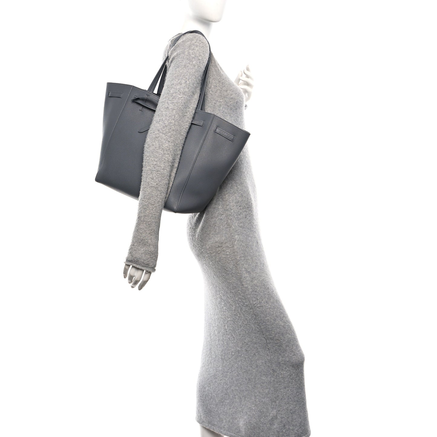 Soft Grained Calfskin Small Belt Cabas Phantom Grey