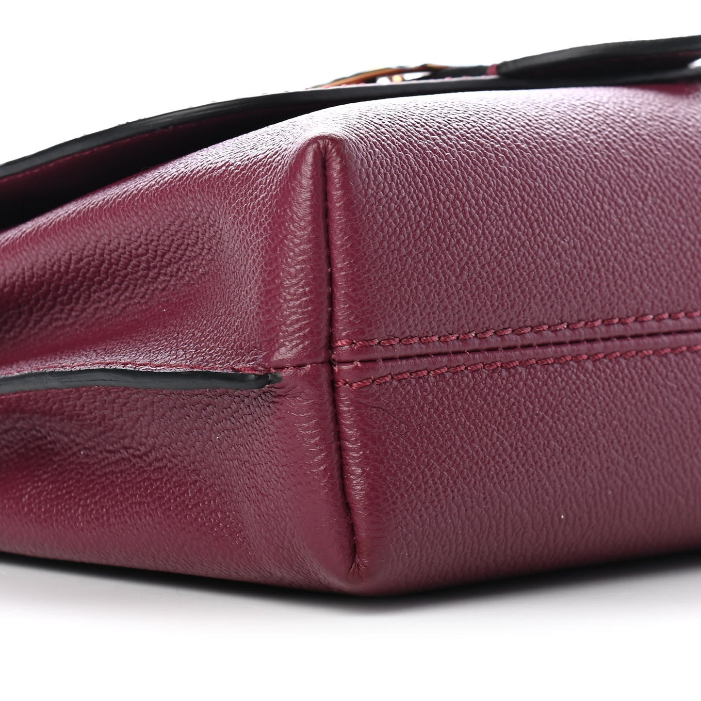 Soft Grain Calfskin Small Buckle Bag Dark Plum