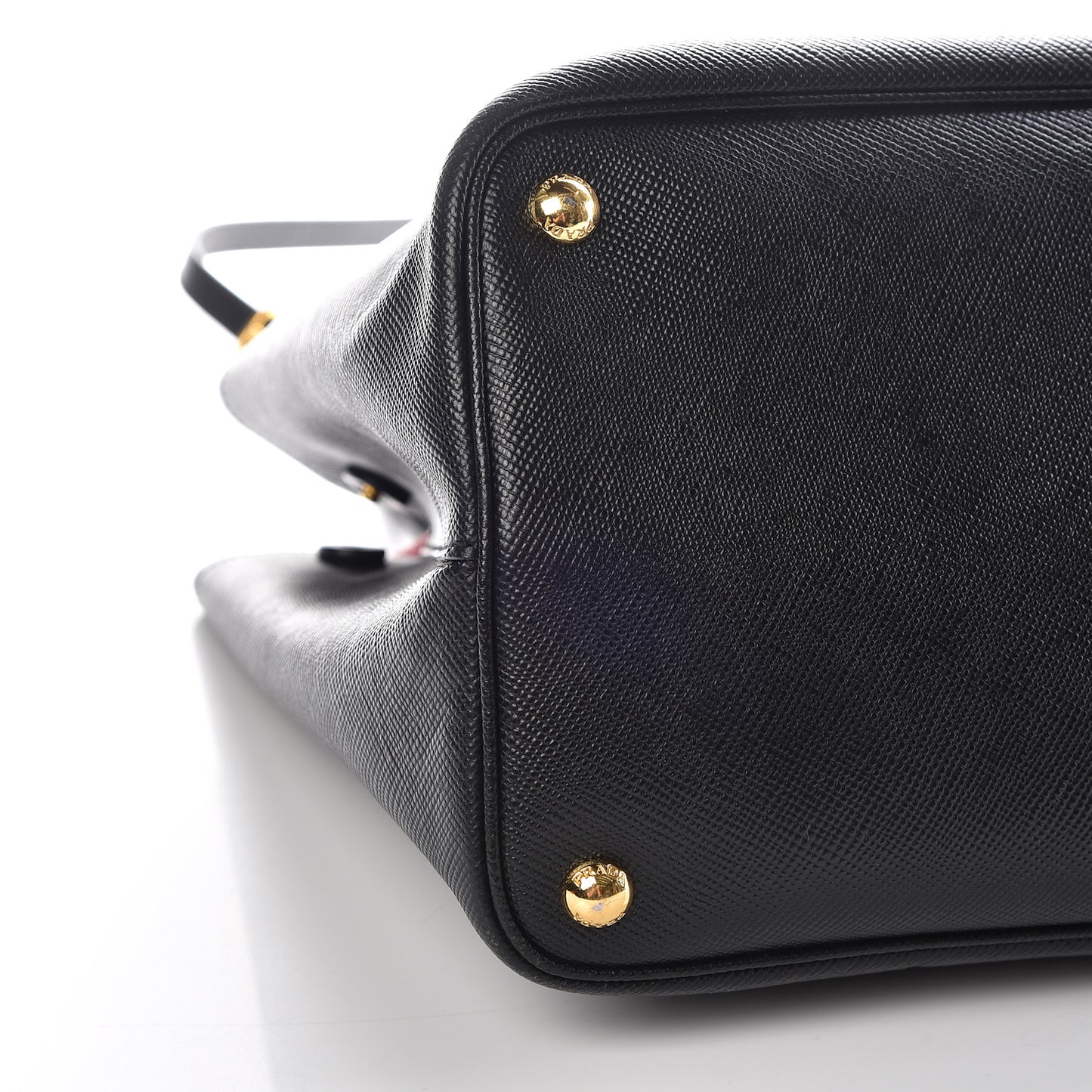 Saffiano Cuir Large Double Bag Black Fuoco