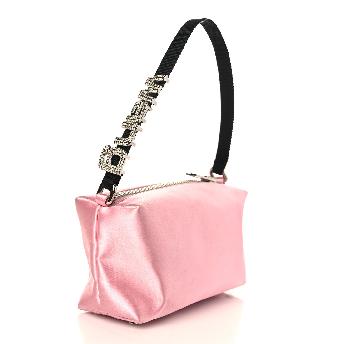 Satin Crystal Heiress Pouch Light Pink