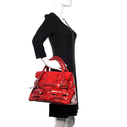 Valentino Garavani Patent Large Histoire Red 2 of 12