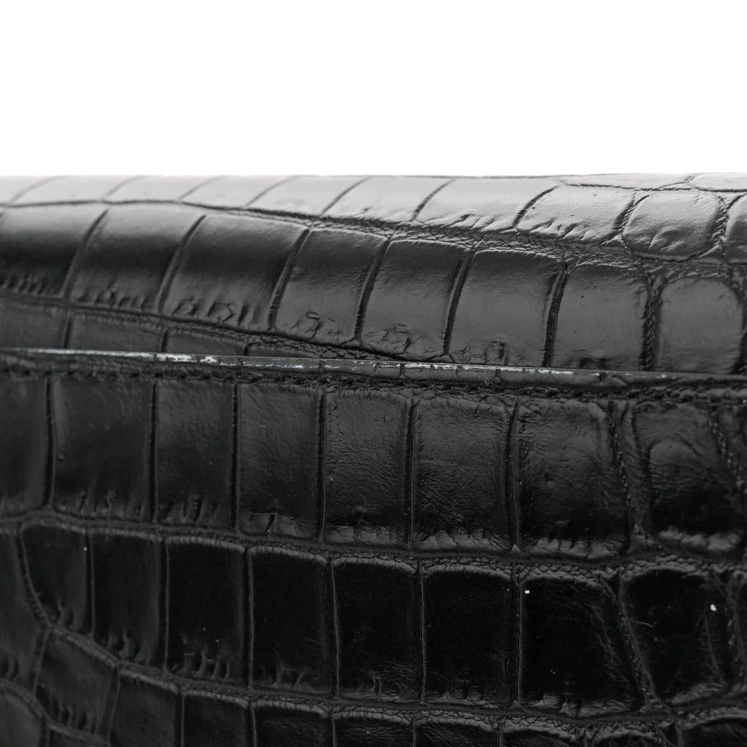 Saint Laurent Calfskin Crocodile Embossed Small Sac de Jour Black 11 of 13