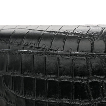 Saint Laurent Calfskin Crocodile Embossed Small Sac de Jour Black 11 of 13