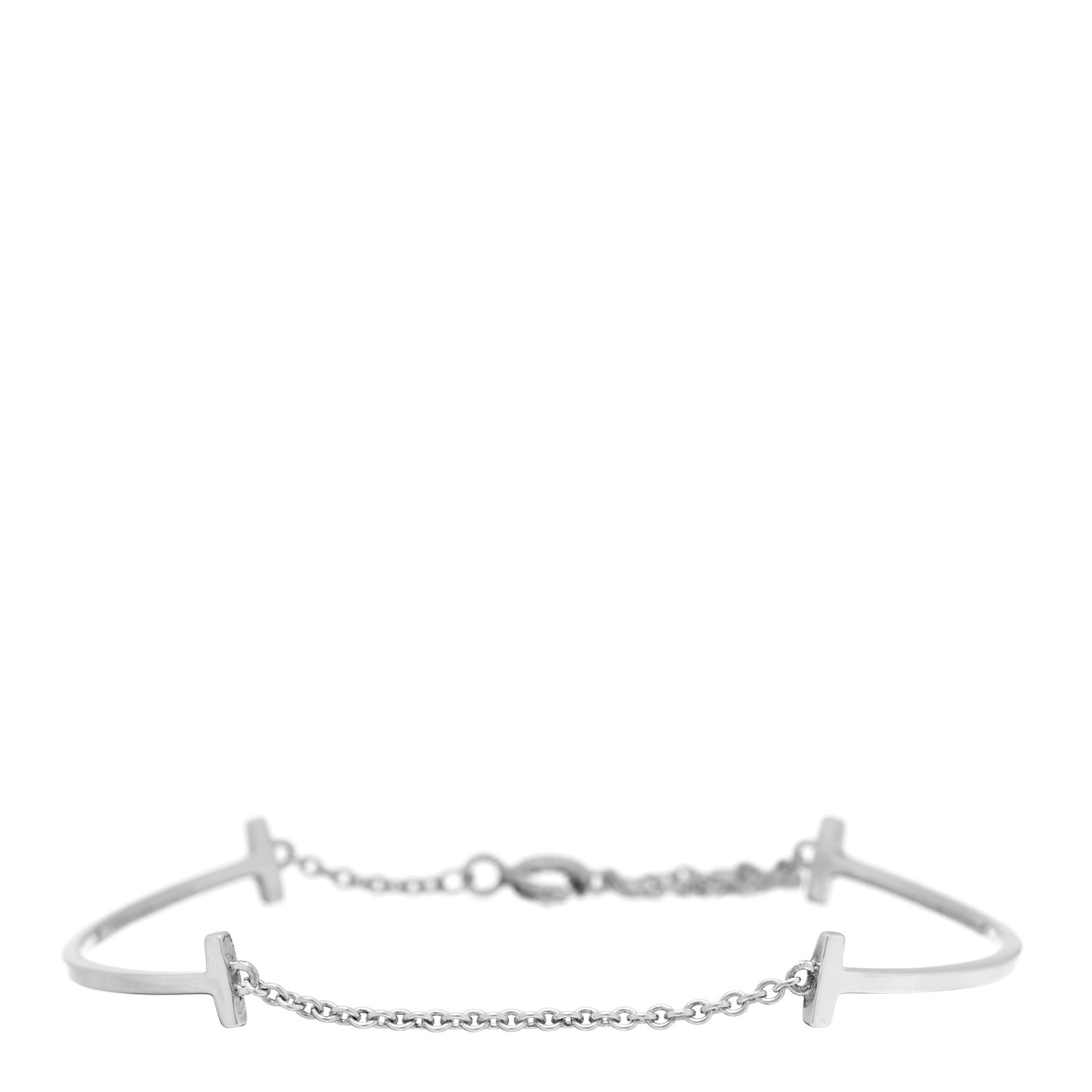 Sterling Silver Double T Smile Bracelet