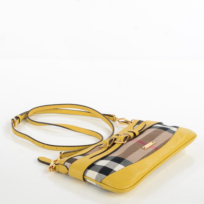 Burberry House Check Bridle Calfskin Peyton Crossbody Yellow 5 of 10